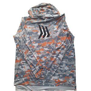 Gills Sun Orange Men's Contender Series Long Sleeve UV Hoodie Camouflage Size XL